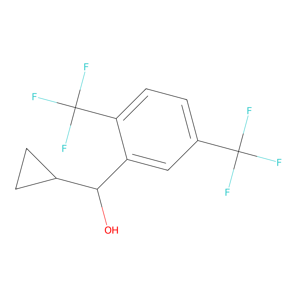 (2,5-Bis(trifluoromethyl)phenyl)(cyclopropyl)methanol molecular structure, CAS 3002500-86-6