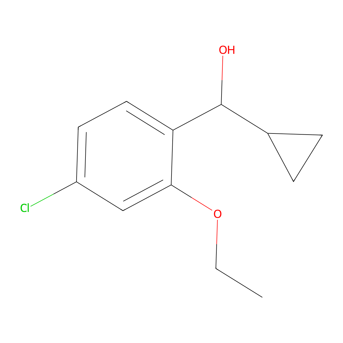 (4-Chloro-2-ethoxyphenyl)(cyclopropyl)methanol molecular structure, CAS 3002501-90-5