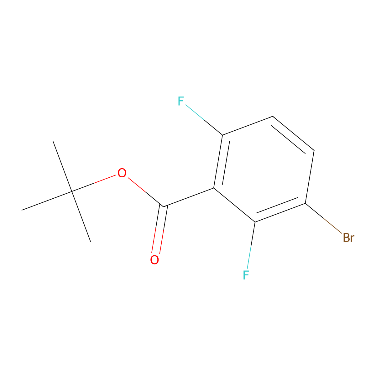 Tert-butyl 3-bromo-2,6-difluorobenzoate molecular structure, CAS 3002502-34-0