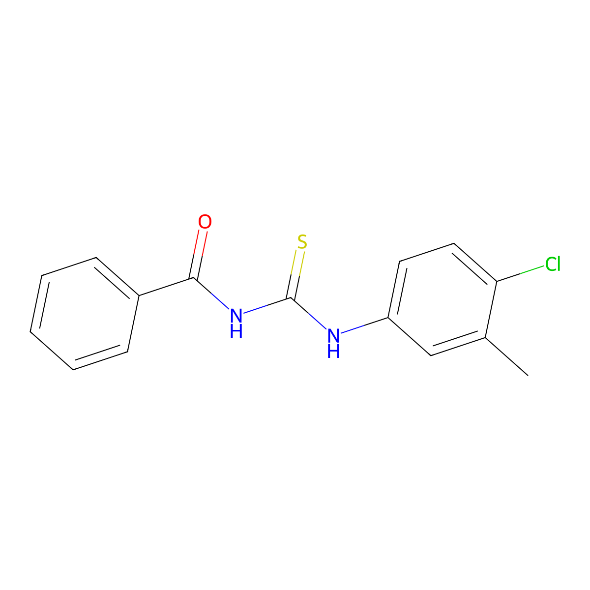 N-((4-chloro-3-methylphenyl)carbamothioyl)benzamide molecular structure, CAS 3002502-49-7