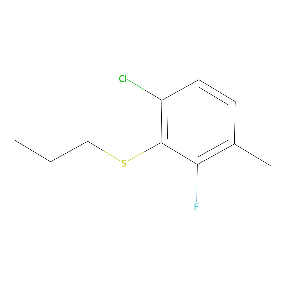 (6-Chloro-2-fluoro-3-methylphenyl)(propyl)sulfane molecular structure, CAS 3002502-62-4