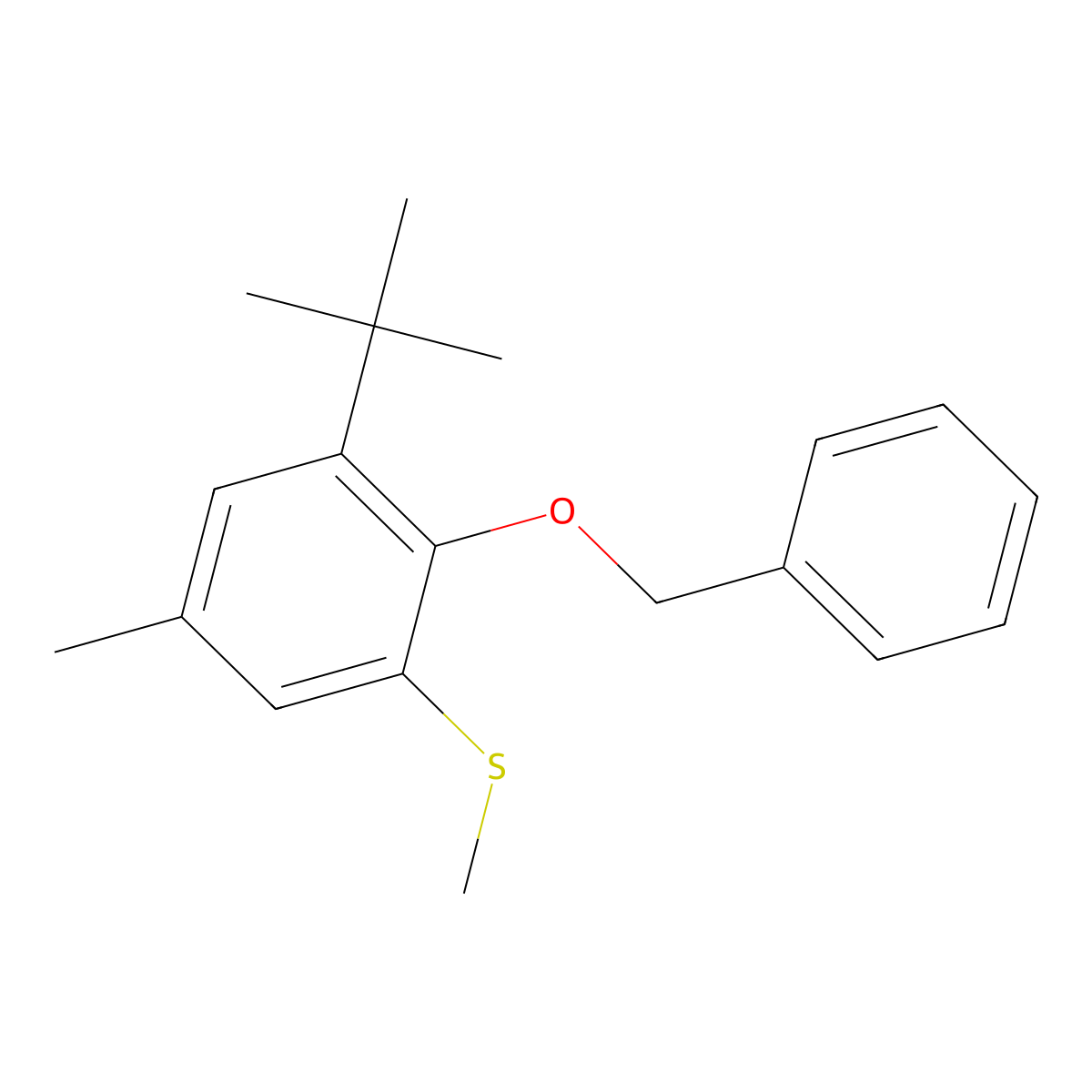 (2-(Benzyloxy)-3-(tert-butyl)-5-methylphenyl)(methyl)sulfane molecular structure, CAS 3002502-74-8