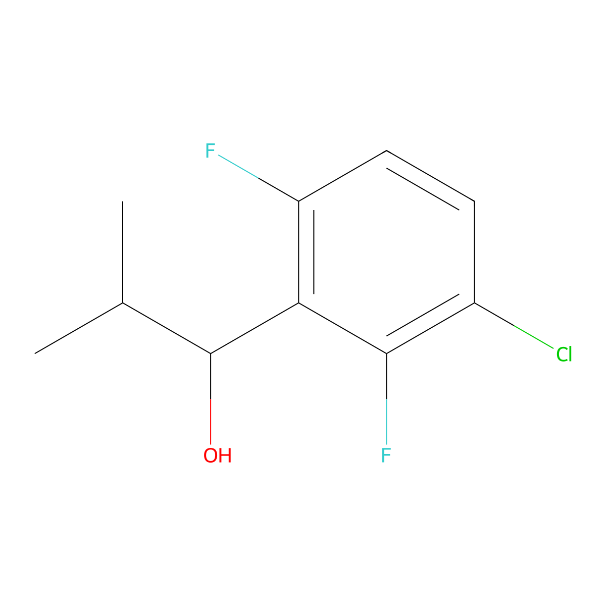 1-(3-Chloro-2,6-difluorophenyl)-2-methylpropan-1-ol molecular structure, CAS 3002502-77-1