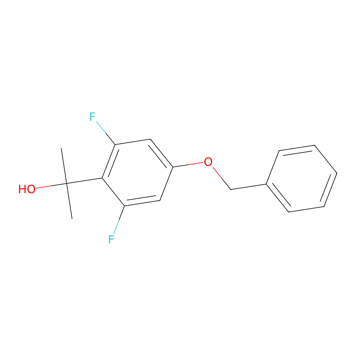 2-(4-(Benzyloxy)-2,6-difluorophenyl)propan-2-ol molecular structure, CAS 3002503-22-9