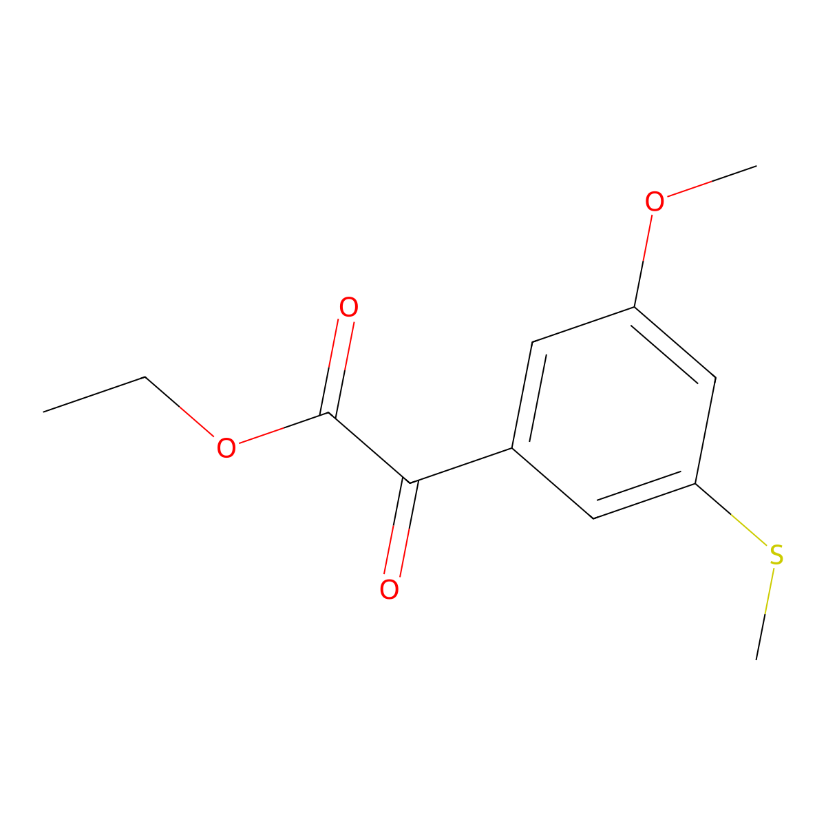 Ethyl 2-(3-methoxy-5-(methylthio)phenyl)-2-oxoacetate molecular structure, CAS 3002503-79-6