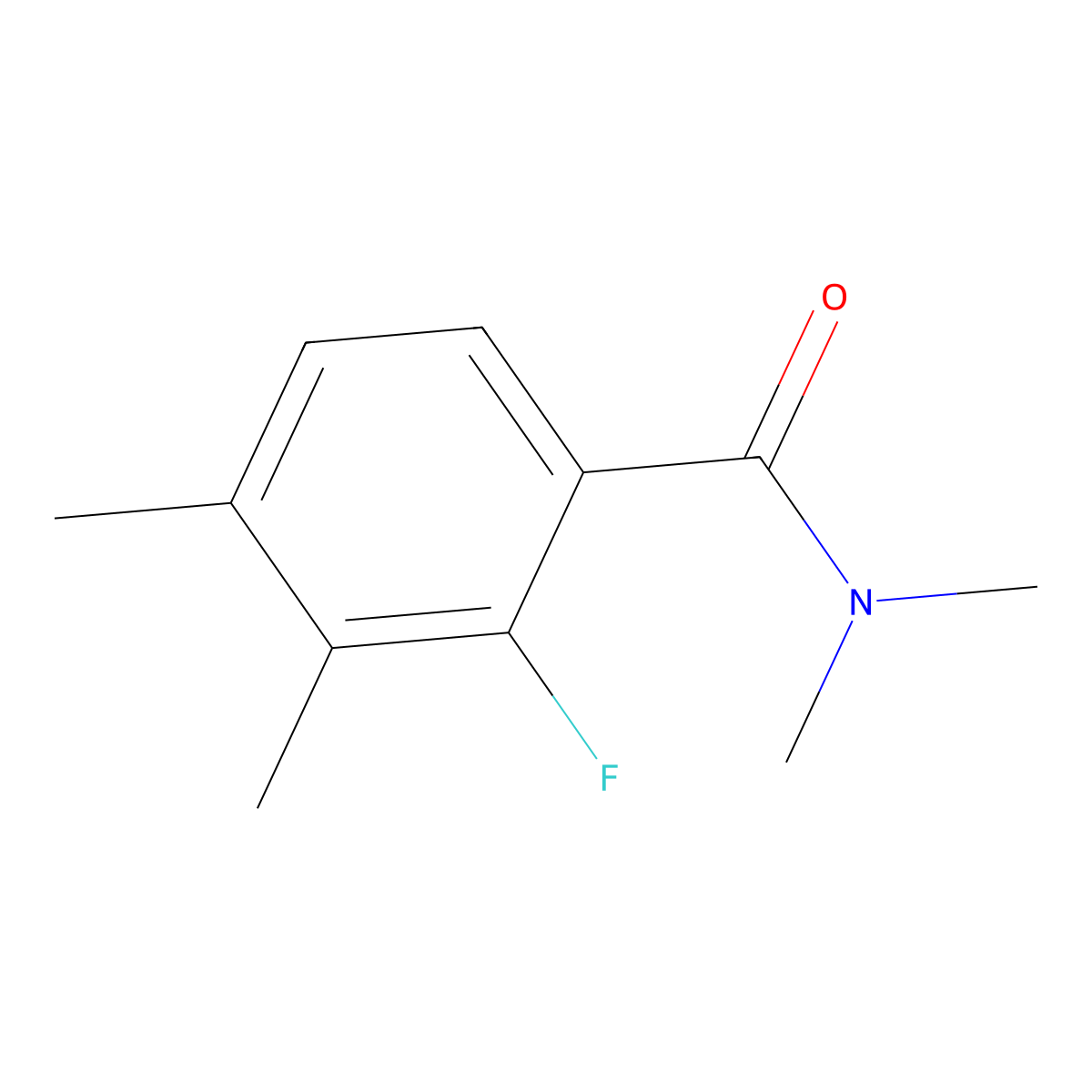 2-fluoro-N,N,3,4-tetramethylbenzamide molecular structure, CAS 3002504-05-1