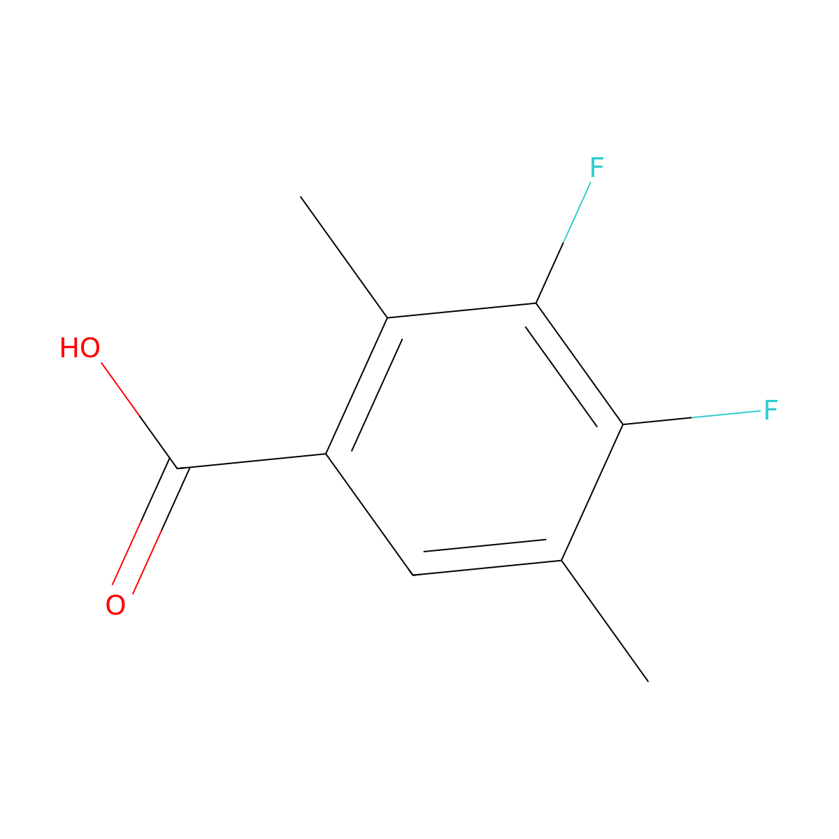 3,4-Difluoro-2,5-dimethylbenzoic acid molecular structure, CAS 3002504-33-5