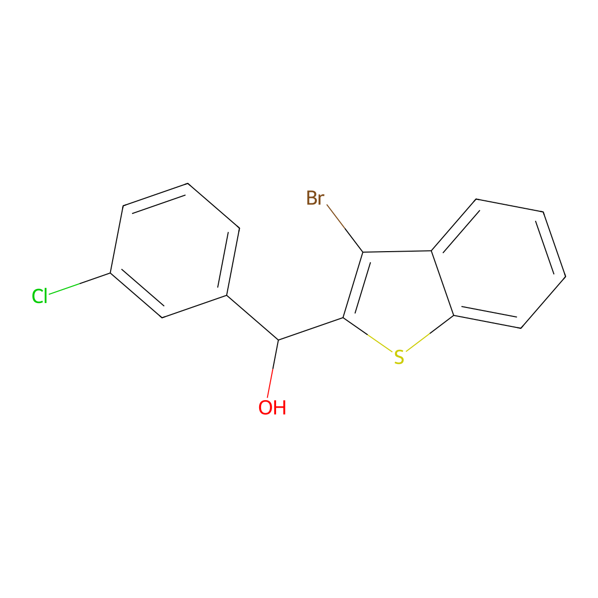 (3-BromobenZo[b]thiophen-2-yl)(3-chlorophenyl)methanol molecular structure, CAS 3002504-79-9