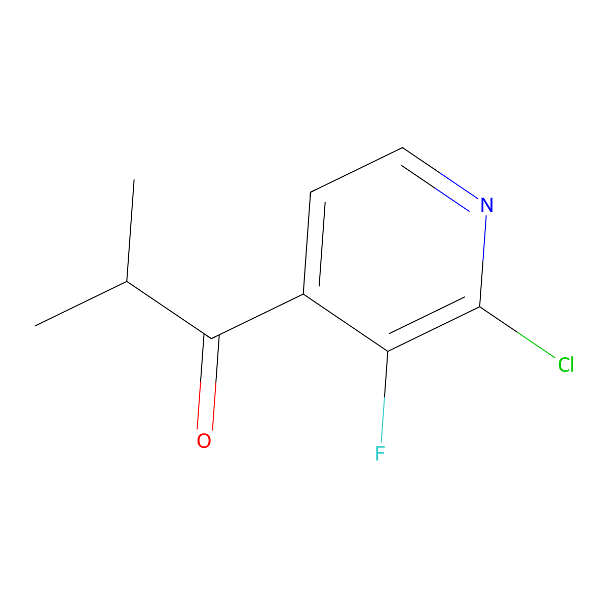 1-(2-Chloro-3-fluoropyridin-4-yl)-2-methylpropan-1-one molecular structure, CAS 3002505-32-7