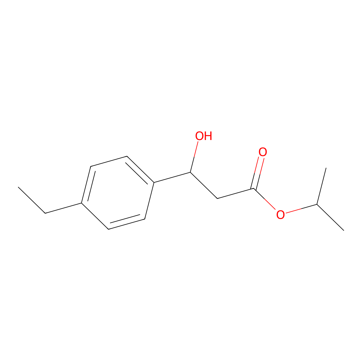 Isopropyl 3-(4-ethylphenyl)-3-hydroxypropanoate molecular structure, CAS 3002506-17-1