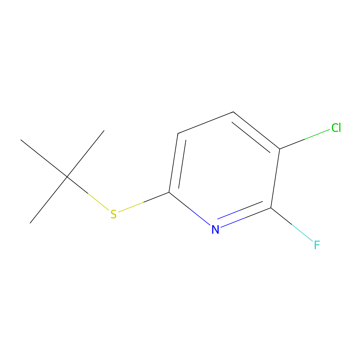6-(Tert-butylthio)-3-chloro-2-fluoropyridine molecular structure, CAS 3002506-27-3