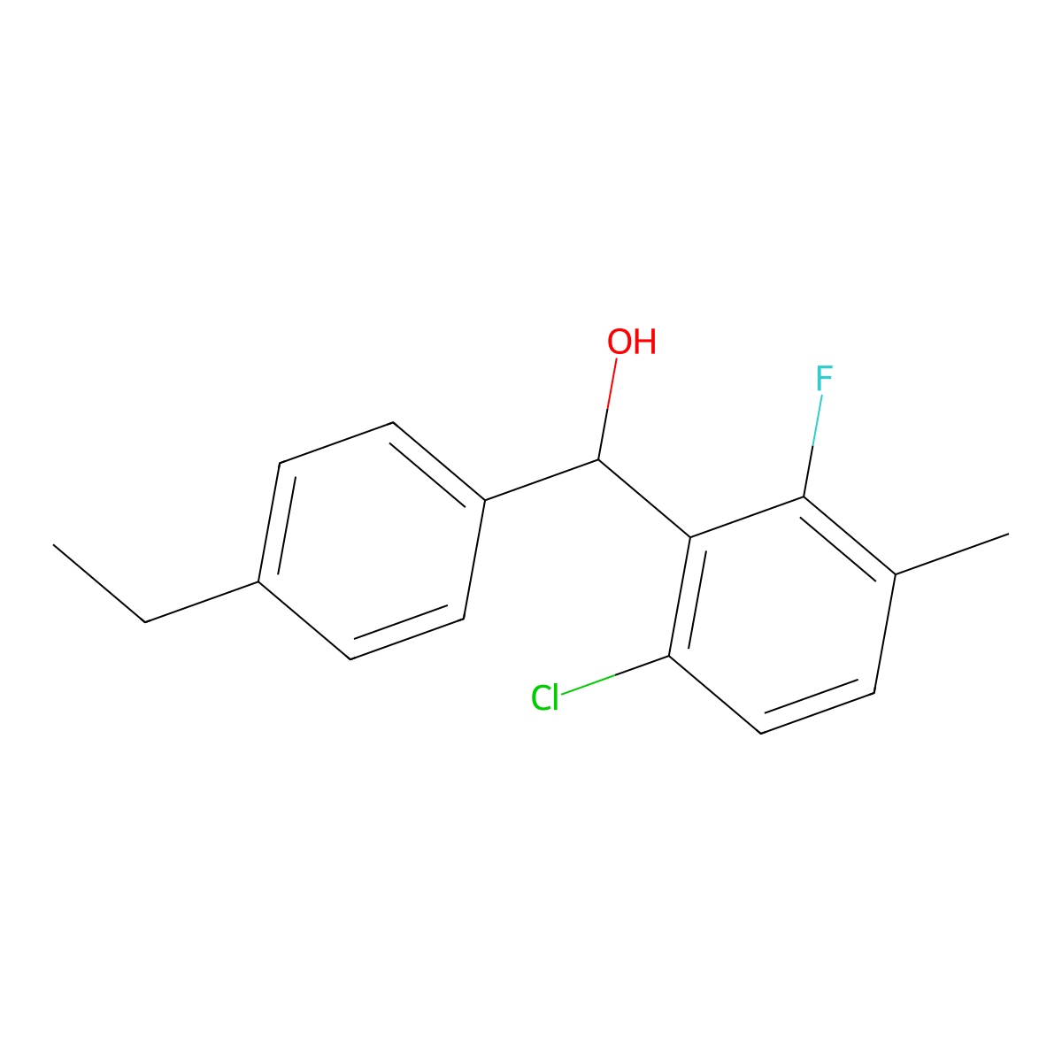(6-Chloro-2-fluoro-3-methylphenyl)(4-ethylphenyl)methanol molecular structure, CAS 3002506-28-4