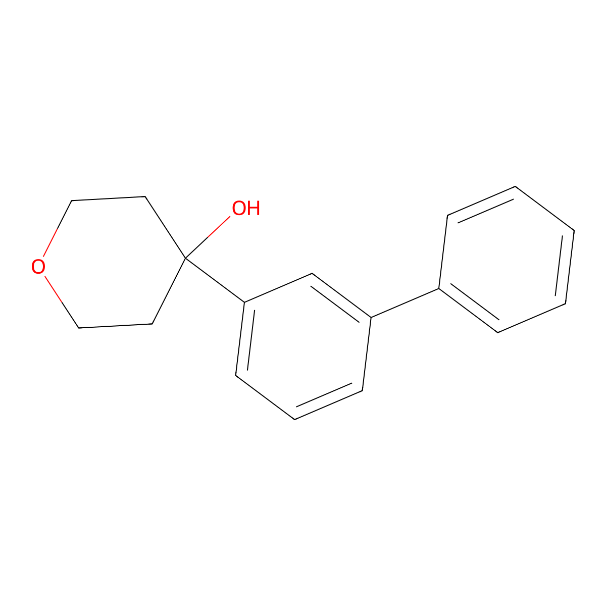 4-([1,1'-biphenyl]-3-yl)tetrahydro-2H-pyran-4-ol molecular structure, CAS 3002506-37-5