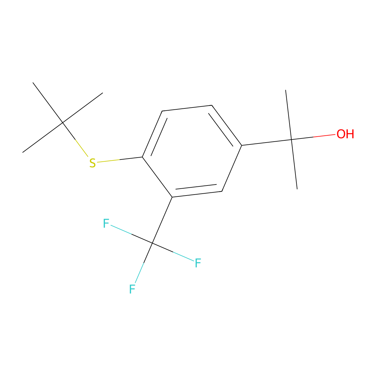 2-(4-(Tert-butylthio)-3-(trifluoromethyl)phenyl)propan-2-ol molecular structure, CAS 3002506-89-7