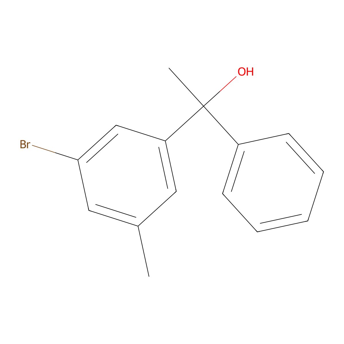 1-(3-Bromo-5-methylphenyl)-1-phenylethanol molecular structure, CAS 3002507-39-0