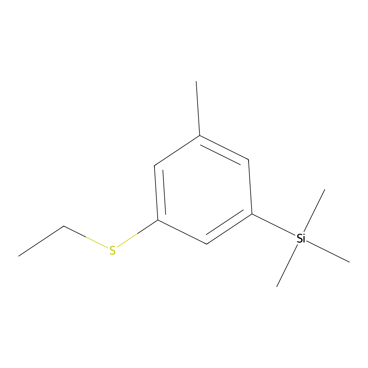 (3-(Ethylthio)-5-methylphenyl)trimethylsilane molecular structure, CAS 3002507-61-8