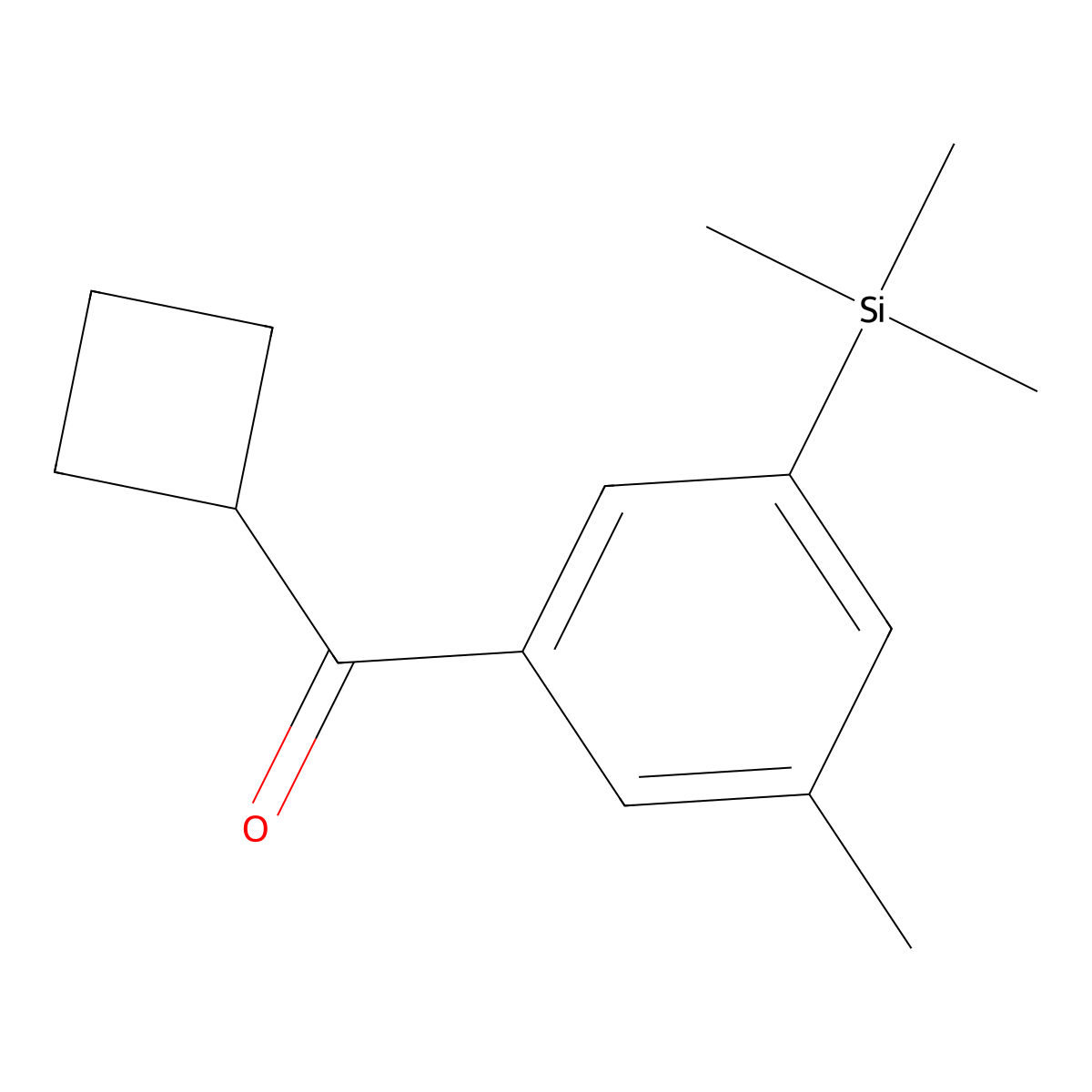 Cyclobutyl(3-methyl-5-(trimethylsilyl)phenyl)methanone molecular structure, CAS 3002507-70-9