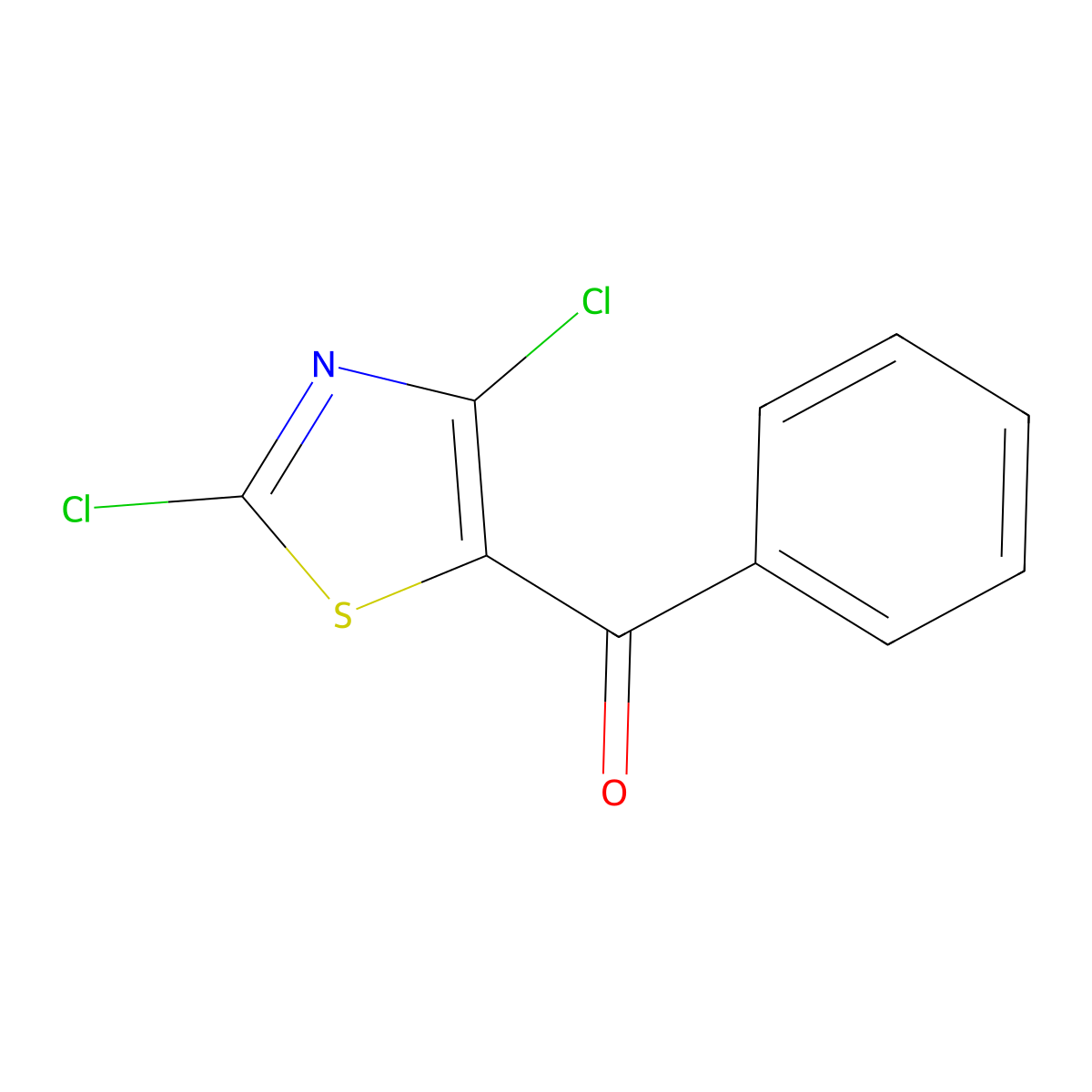 (2,4-Dichlorothiazol-5-yl)(phenyl)methanone molecular structure, CAS 3002508-02-0