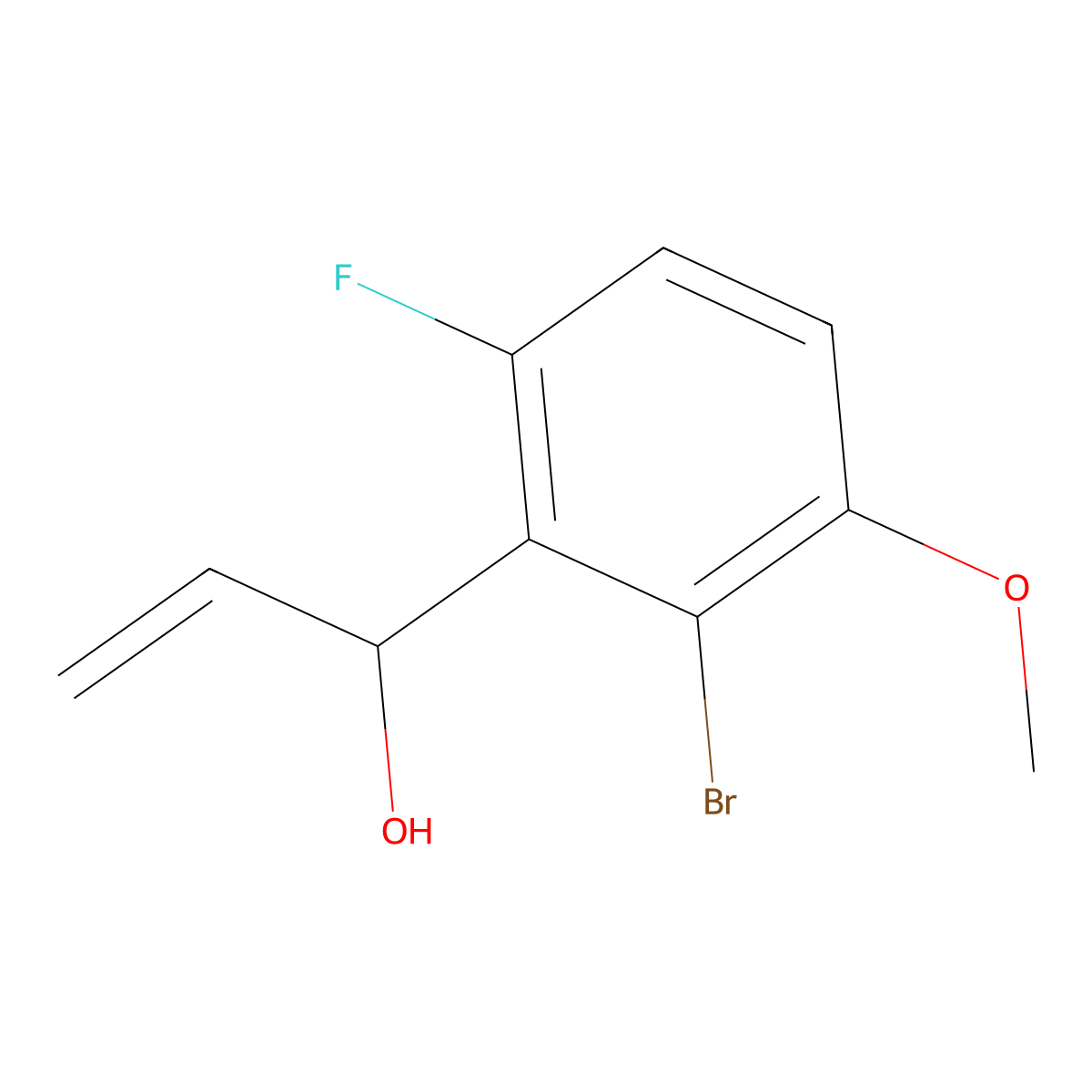 1-(2-Bromo-6-fluoro-3-methoxyphenyl)prop-2-en-1-ol molecular structure, CAS 3002508-50-8
