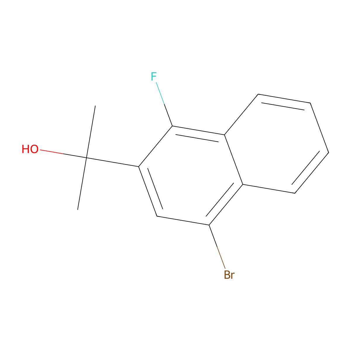 2-(4-Bromo-1-fluoronaphthalen-2-yl)propan-2-ol molecular structure, CAS 3002508-76-8