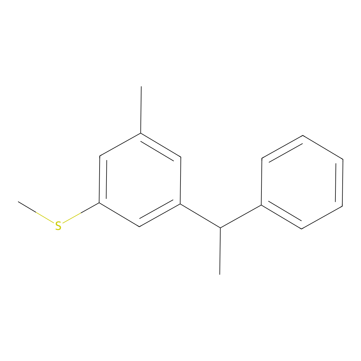Methyl(3-methyl-5-(1-phenylethyl)phenyl)sulfane molecular structure, CAS 3002508-78-0
