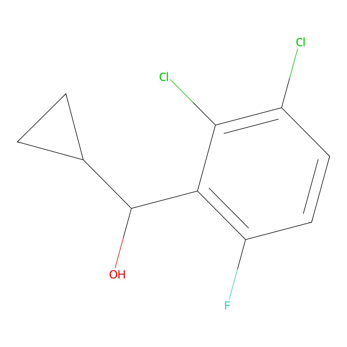 Cyclopropyl(2,3-dichloro-6-fluorophenyl)methanol molecular structure, CAS 3002509-11-4