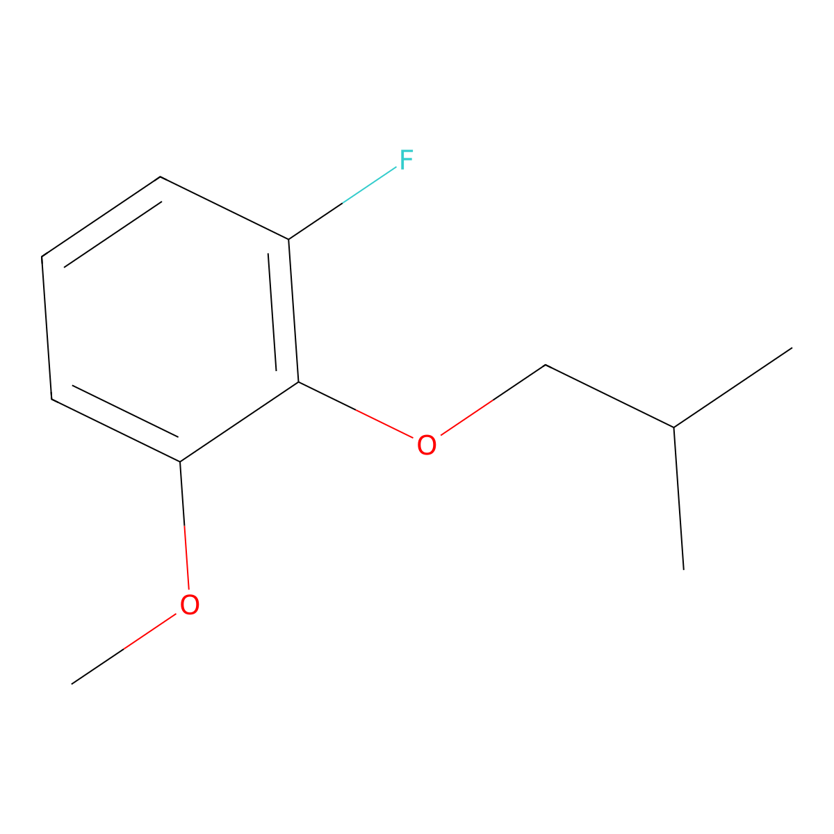 1-Fluoro-2-isobutoxy-3-methoxybenzene molecular structure, CAS 3002509-16-9
