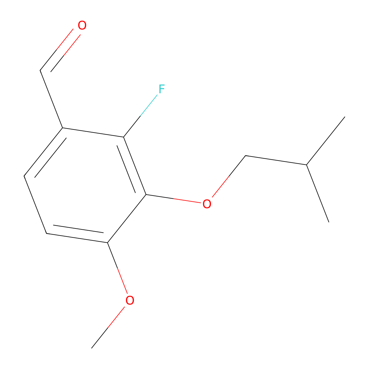 2-Fluoro-3-isobutoxy-4-methoxybenzaldehyde molecular structure, CAS 3002509-25-0