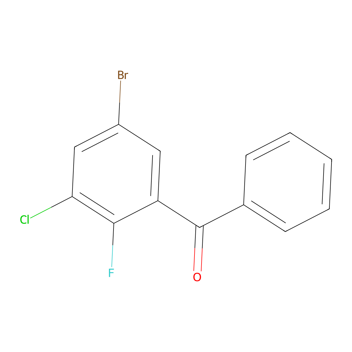 (5-Bromo-3-chloro-2-fluorophenyl)(phenyl)methanone molecular structure, CAS 3002510-47-3