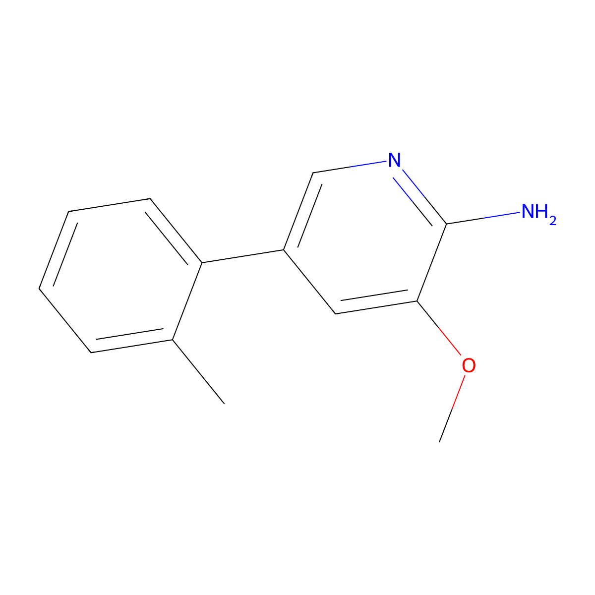 3-Methoxy-5-(o-tolyl)pyridin-2-amine molecular structure, CAS 3002510-53-1