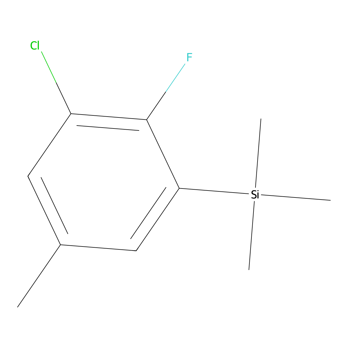 (3-Chloro-2-fluoro-5-methylphenyl)trimethylsilane molecular structure, CAS 3002511-01-2