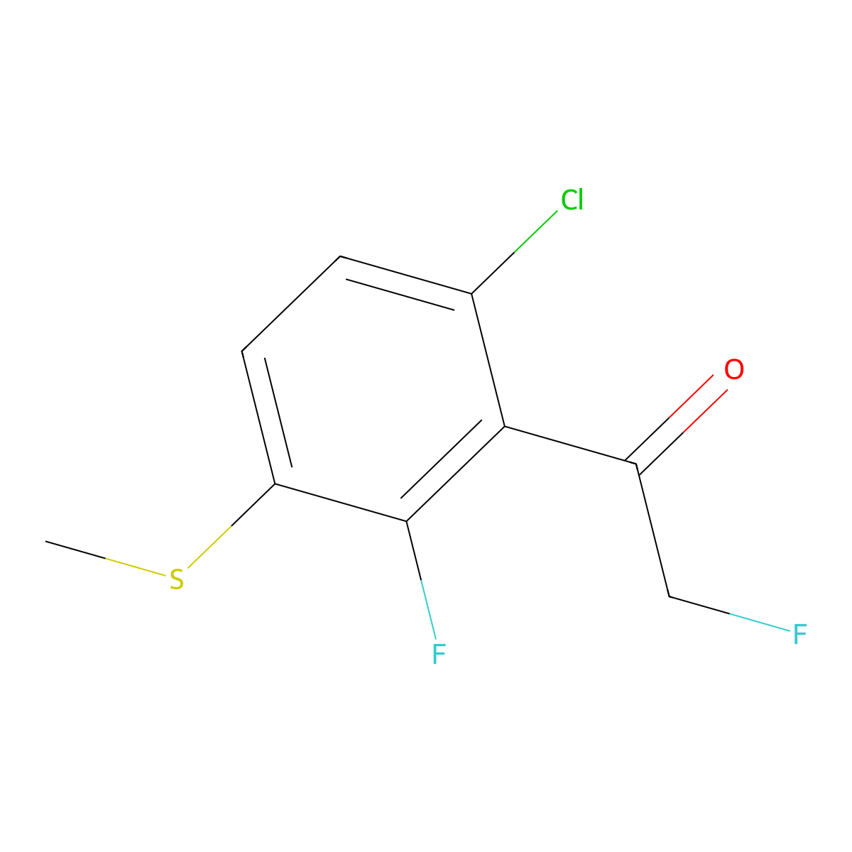 1-(6-Chloro-2-fluoro-3-(methylthio)phenyl)-2-fluoroethanone molecular structure, CAS 3002511-19-2