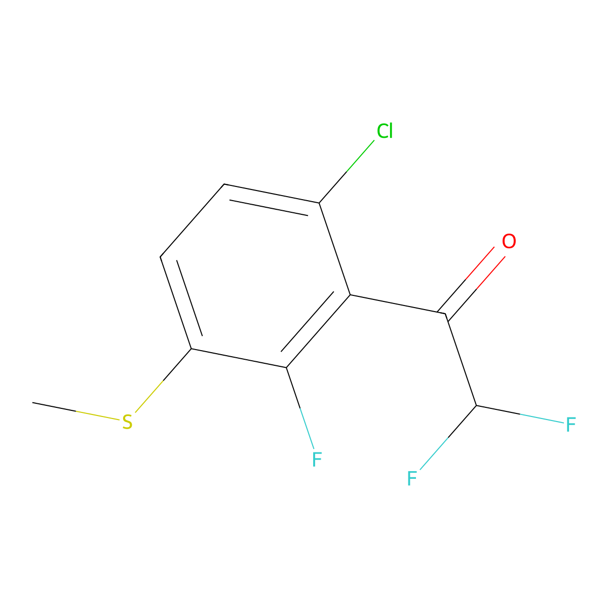 1-(6-Chloro-2-fluoro-3-(methylthio)phenyl)-2,2-difluoroethanone molecular structure, CAS 3002511-45-4
