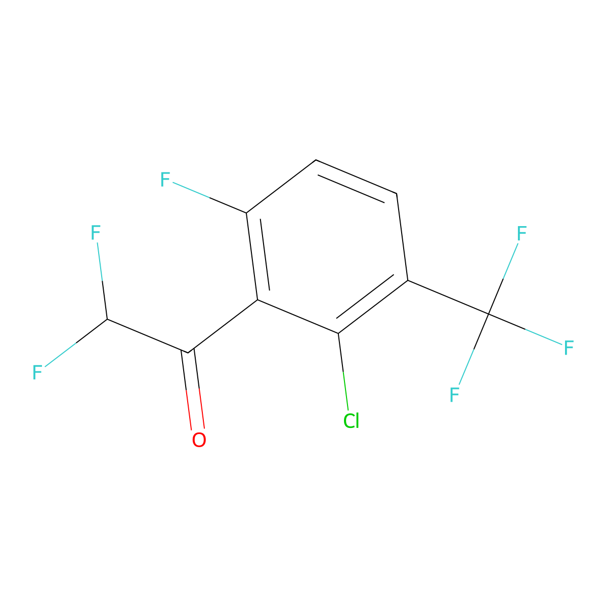 1-(2-Chloro-6-fluoro-3-(trifluoromethyl)phenyl)-2,2-difluoroethanone molecular structure, CAS 3002511-49-8