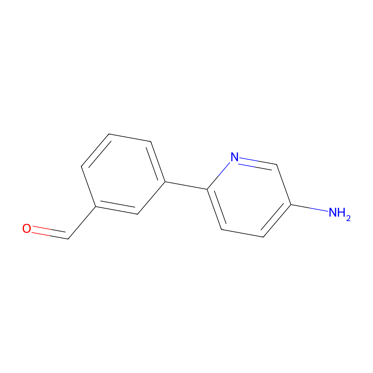 3-(5-Aminopyridin-2-yl)benzaldehyde molecular structure, CAS 3002511-51-2