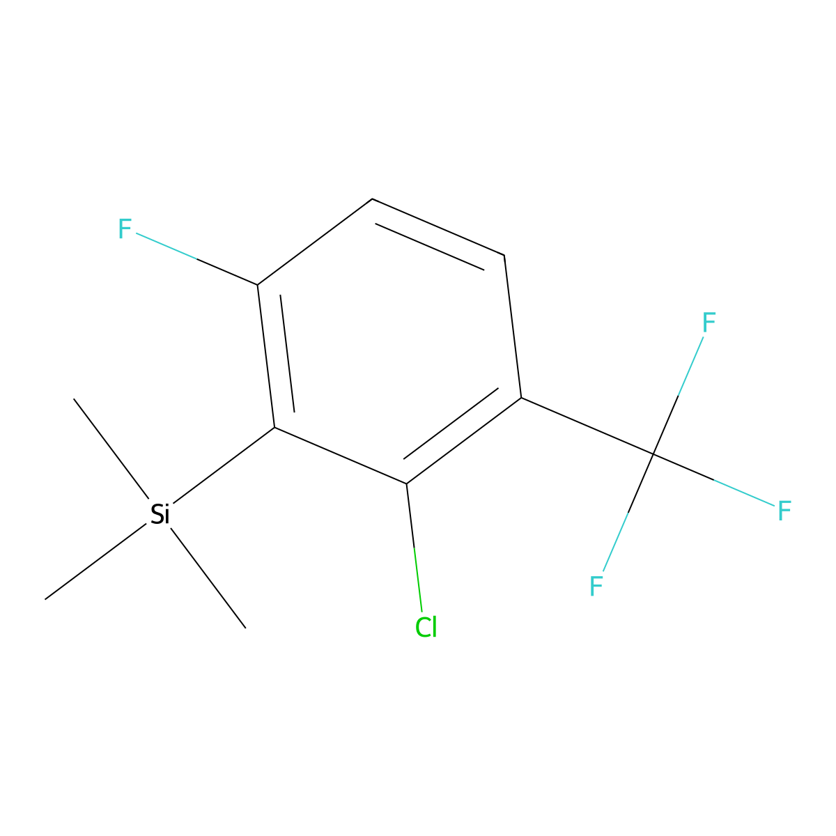 (2-Chloro-6-fluoro-3-(trifluoromethyl)phenyl)trimethylsilane molecular structure, CAS 3002511-58-9