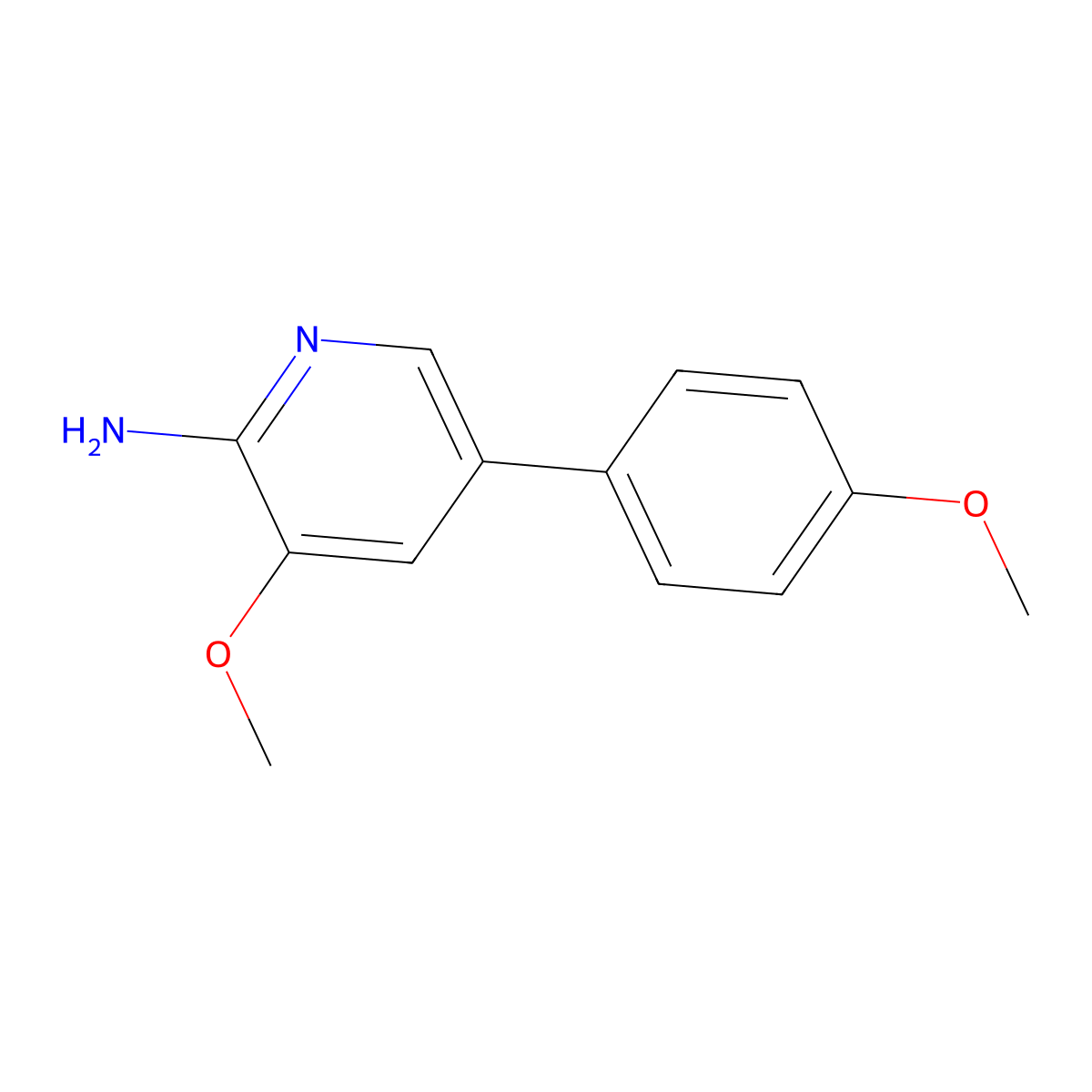 3-Methoxy-5-(4-methoxyphenyl)pyridin-2-amine molecular structure, CAS 3002511-59-0