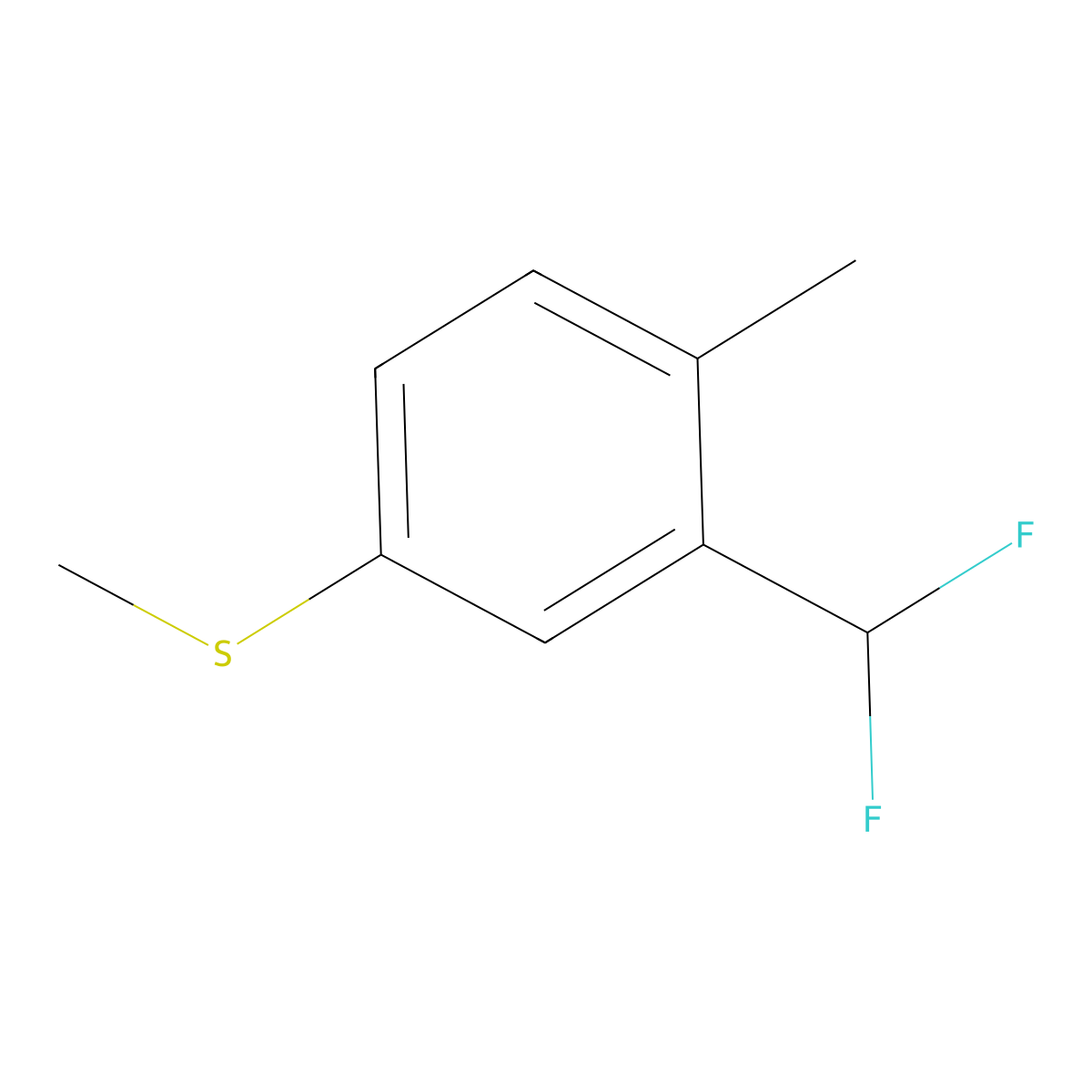 (3-(Difluoromethyl)-4-methylphenyl)(methyl)sulfane molecular structure, CAS 3002511-86-3