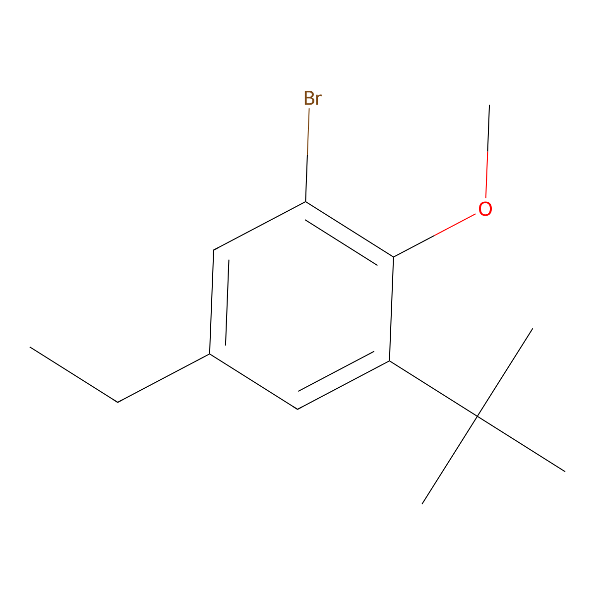 1-Bromo-3-(tert-butyl)-5-ethyl-2-methoxybenzene molecular structure, CAS 3002512-15-1