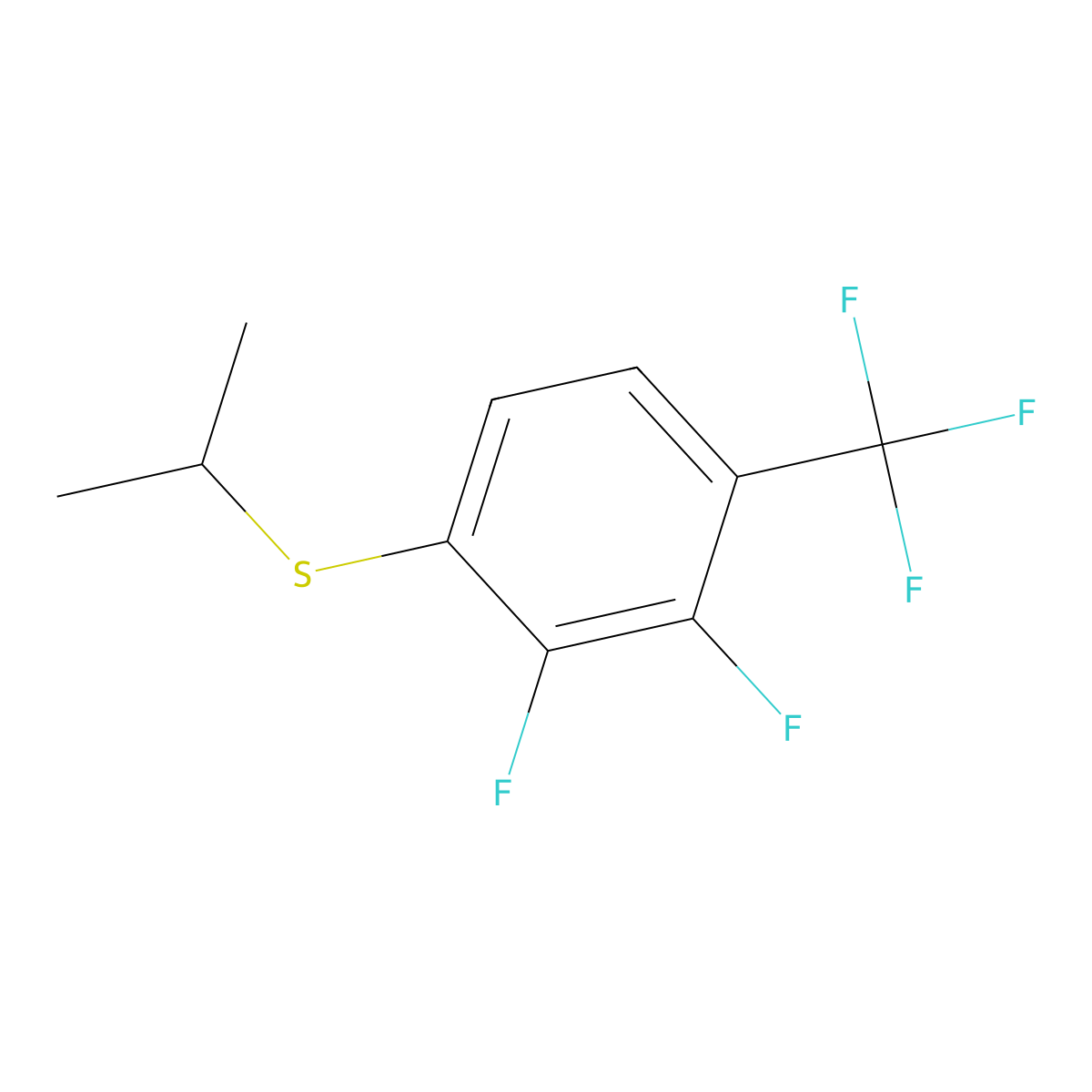 (2,3-Difluoro-4-(trifluoromethyl)phenyl)(isopropyl)sulfane molecular structure, CAS 3002512-23-1