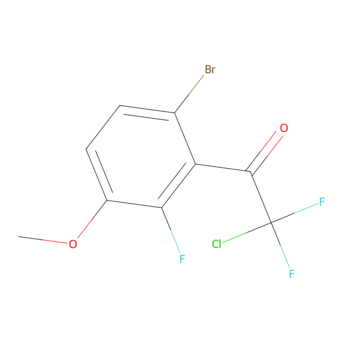 1-(6-Bromo-2-fluoro-3-methoxyphenyl)-2-chloro-2,2-difluoroethanone molecular structure, CAS 3002512-37-7