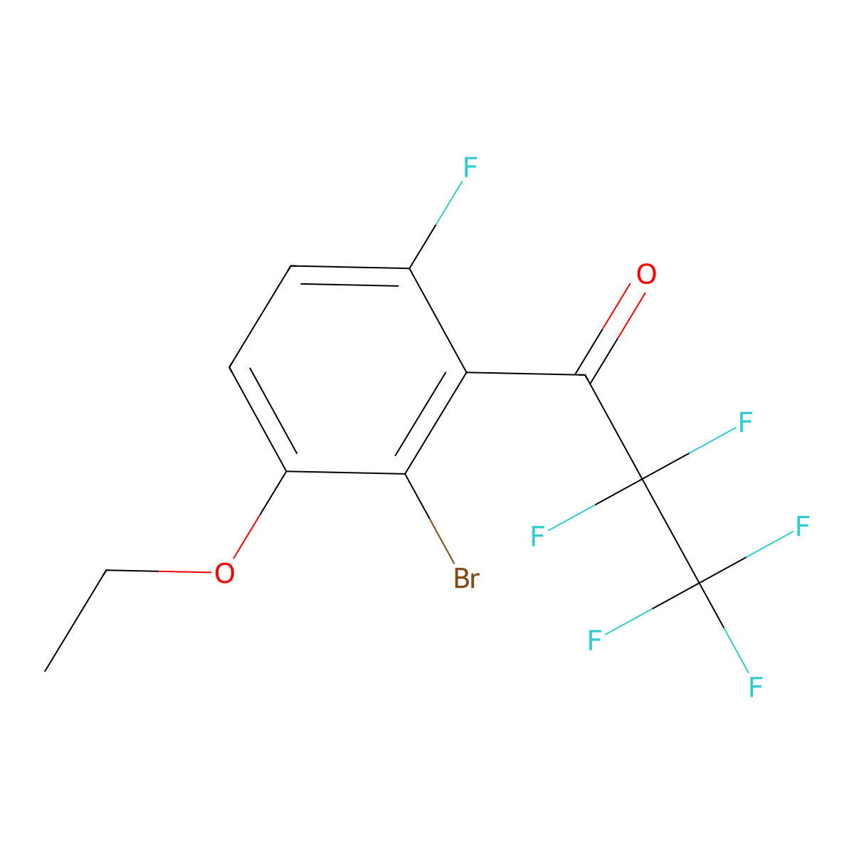 1-(2-Bromo-3-ethoxy-6-fluorophenyl)-2,2,3,3,3-pentafluoropropan-1-one molecular structure, CAS 3002512-41-3