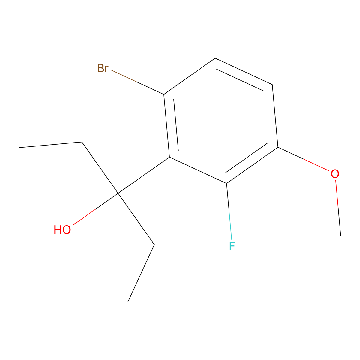 3-(6-Bromo-2-fluoro-3-methoxyphenyl)pentan-3-ol molecular structure, CAS 3002512-78-6