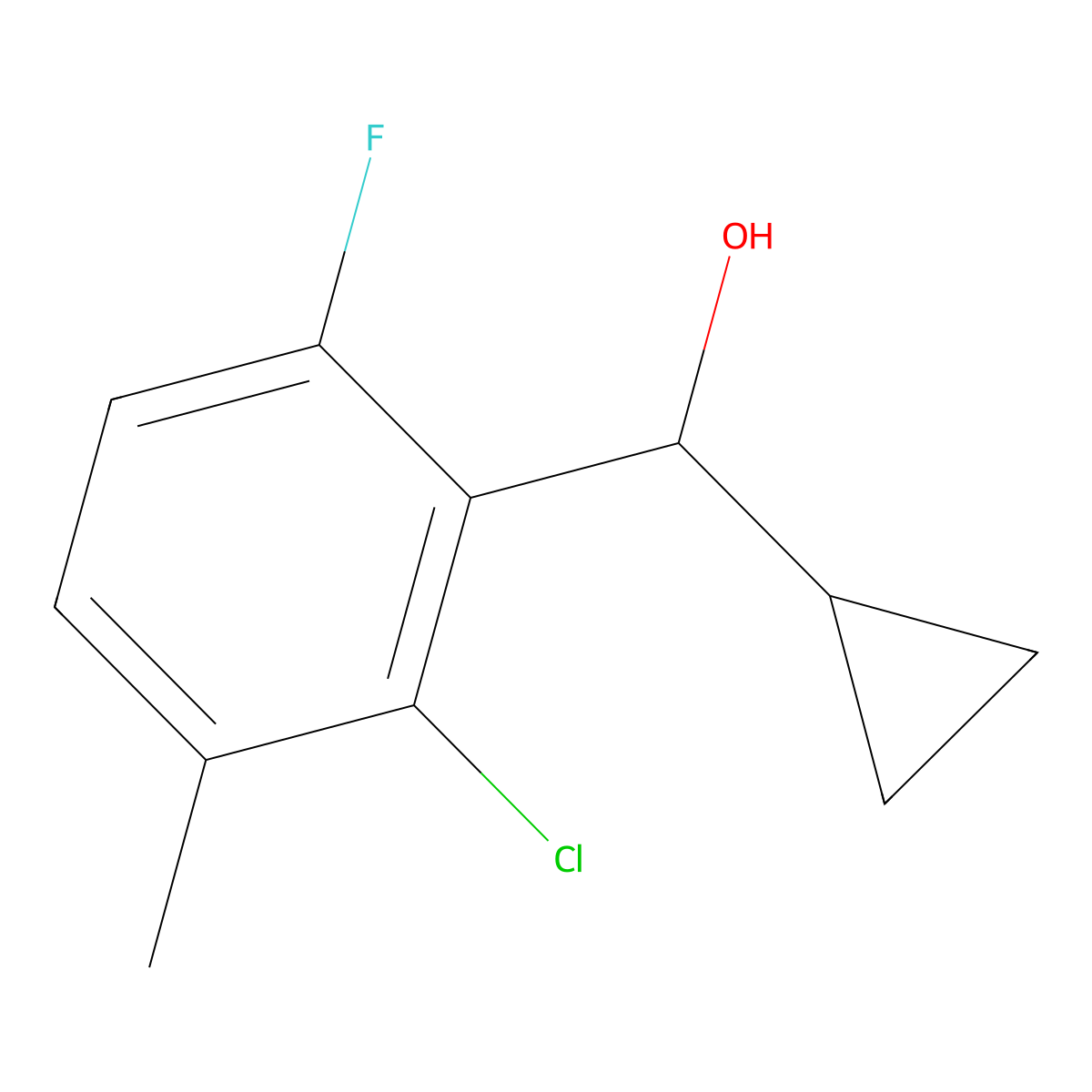 (2-Chloro-6-fluoro-3-methylphenyl)(cyclopropyl)methanol molecular structure, CAS 3002513-80-3