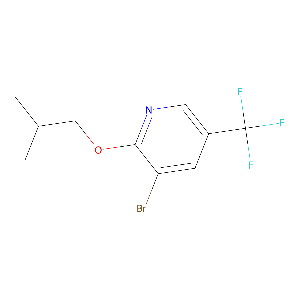 3-Bromo-2-isobutoxy-5-(trifluoromethyl)pyridine molecular structure, CAS 3002514-01-1