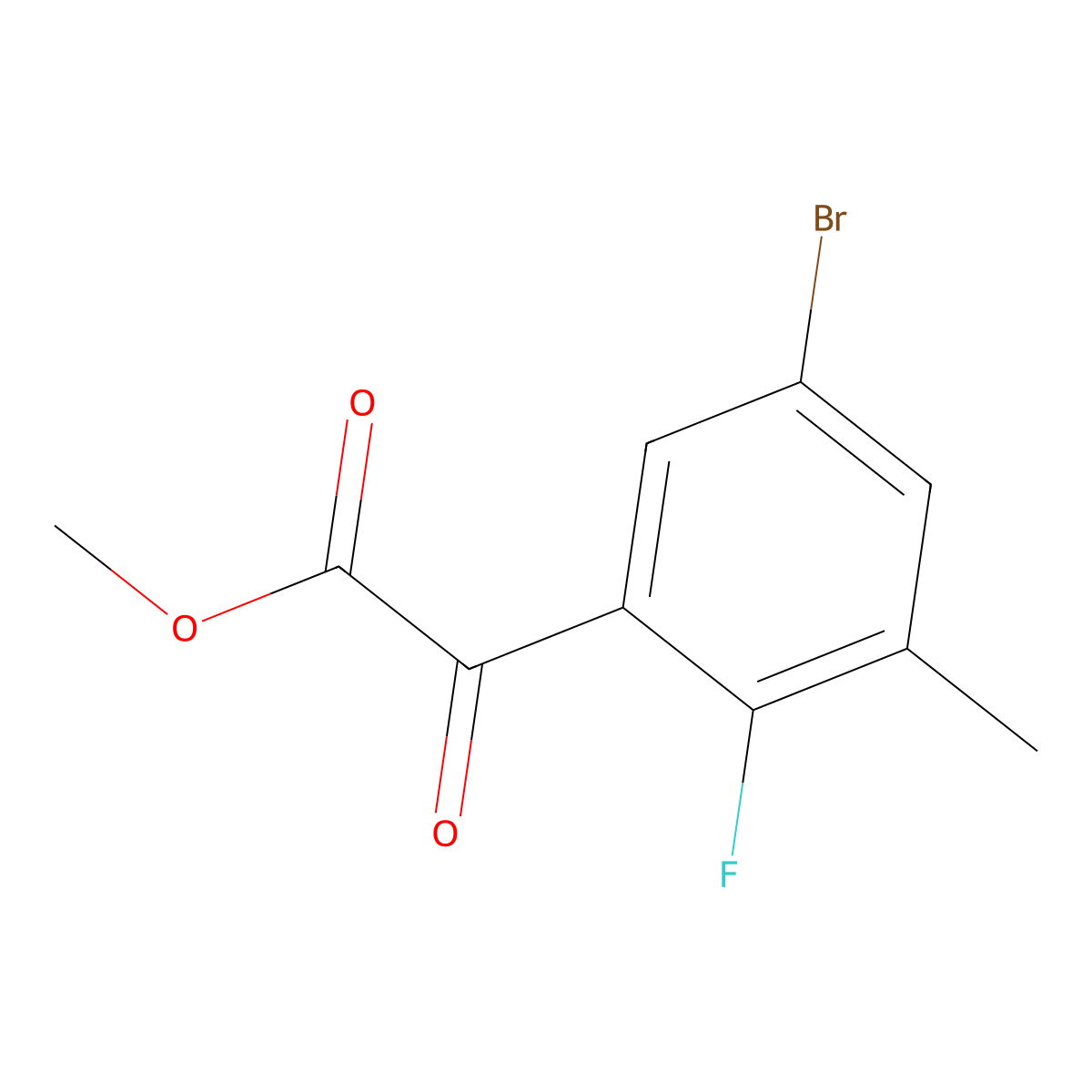 Methyl 2-(5-bromo-2-fluoro-3-methylphenyl)-2-oxoacetate molecular structure, CAS 3002514-21-5