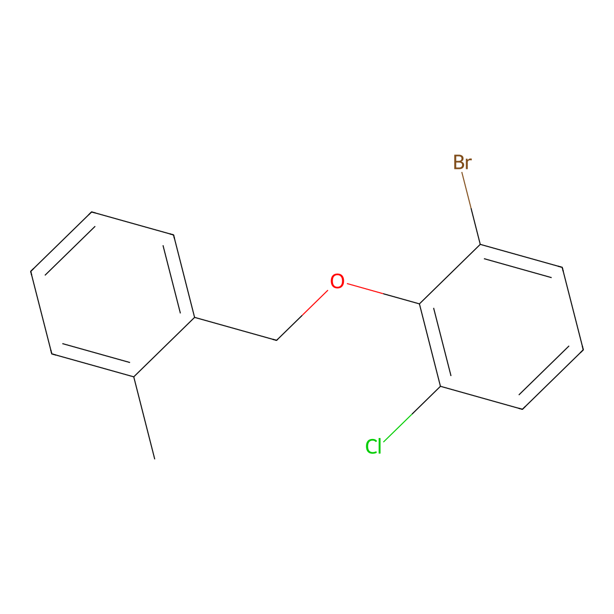 1-Bromo-3-chloro-2-((2-methylbenzyl)oxy)benzene molecular structure, CAS 3002514-50-0