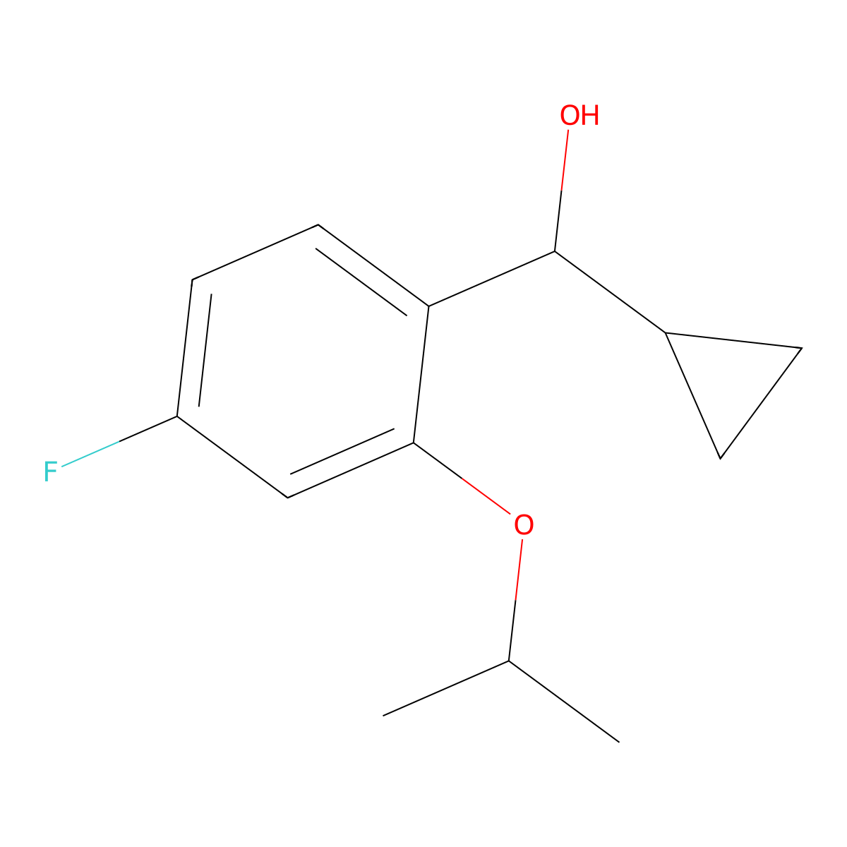 Cyclopropyl(4-fluoro-2-isopropoxyphenyl)methanol molecular structure, CAS 3002514-66-8