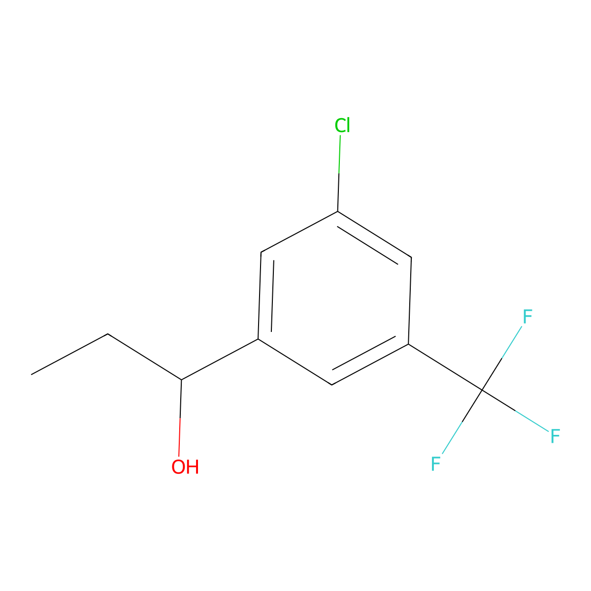 1-(3-Chloro-5-(trifluoromethyl)phenyl)propan-1-ol molecular structure, CAS 3002515-32-1