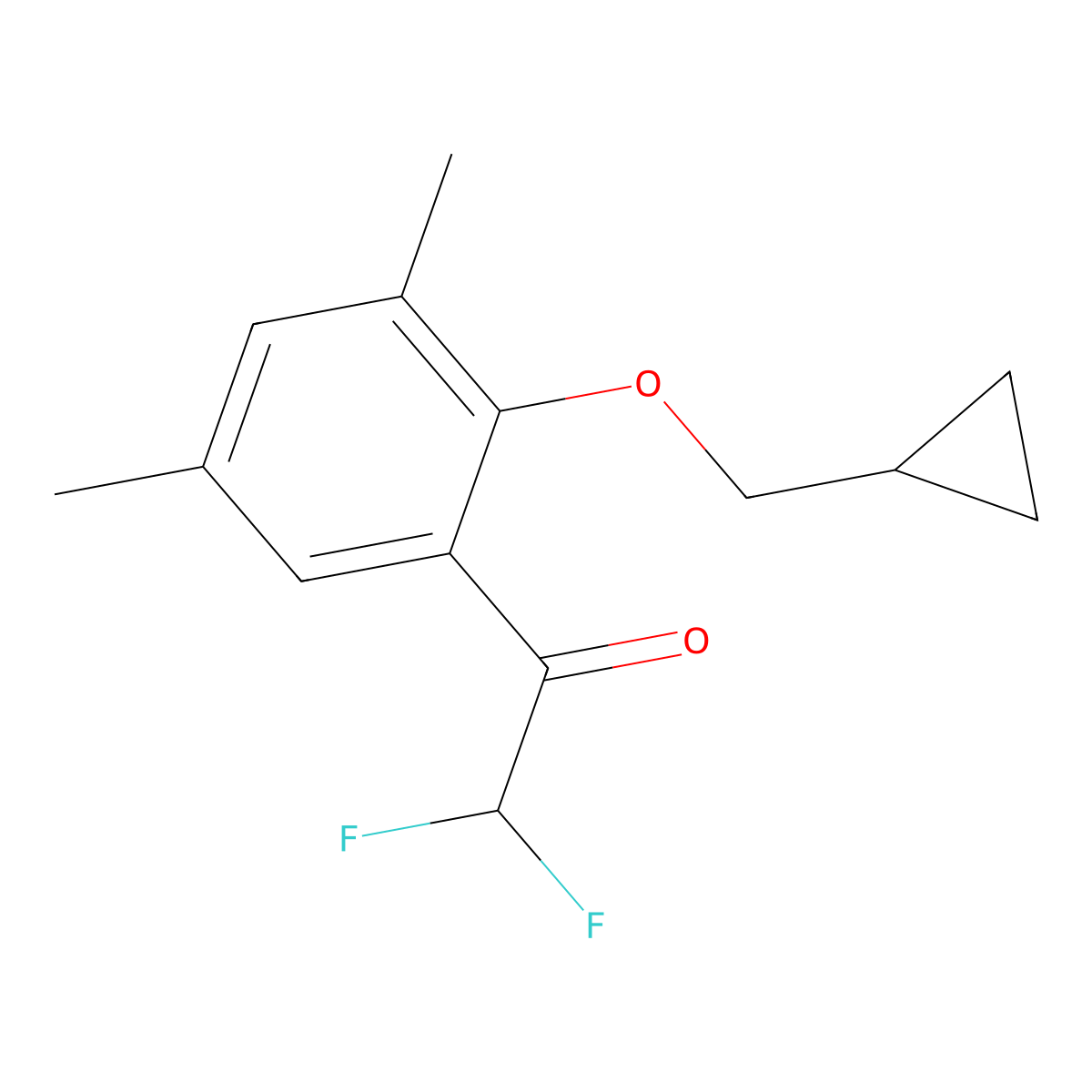 1-(2-(Cyclopropylmethoxy)-3,5-dimethylphenyl)-2,2-difluoroethanone molecular structure, CAS 3002516-55-1